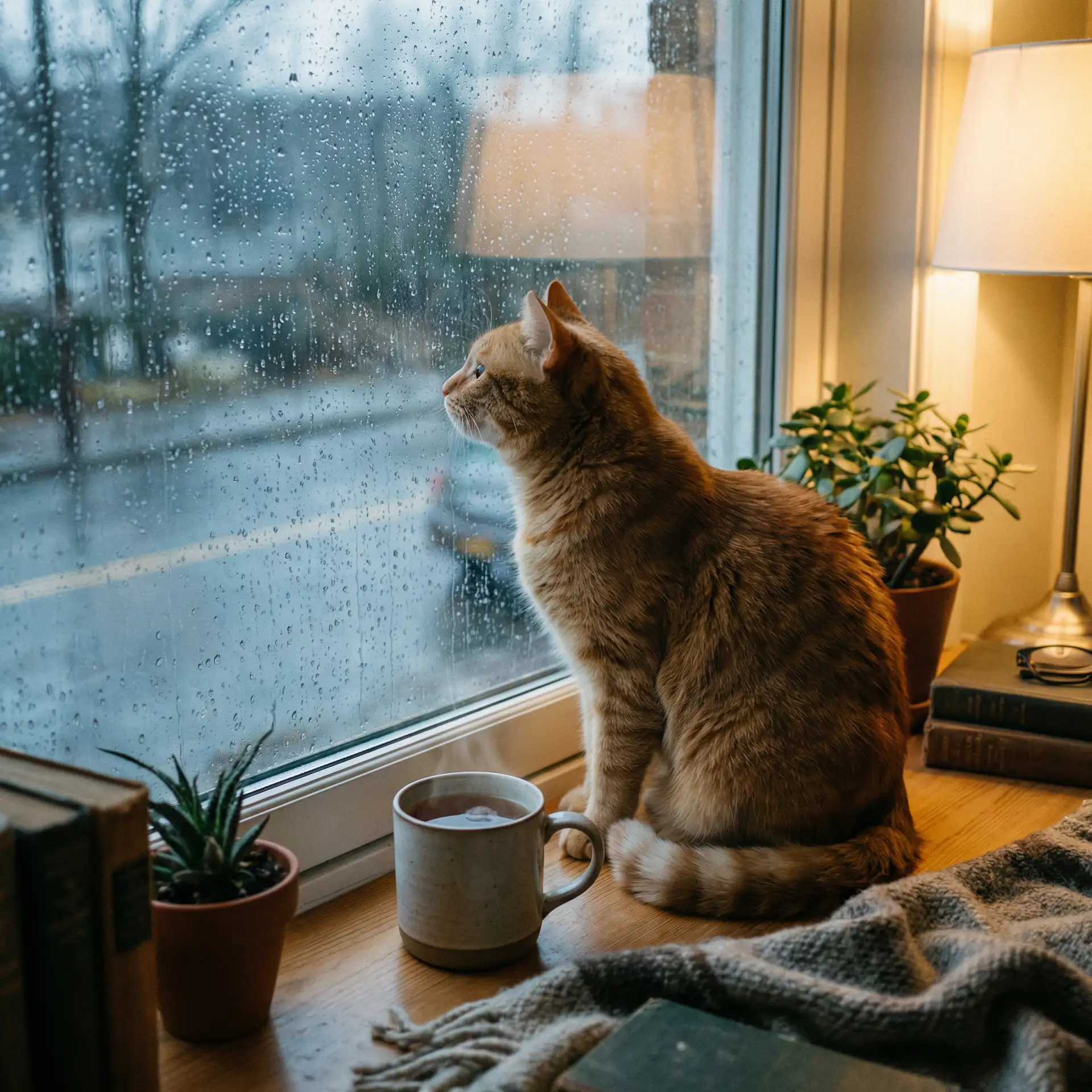 猫咪望着窗外的雨 - 喷泉辛浮1V3全文